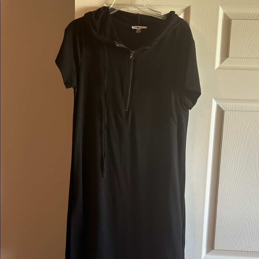 Cable & Gauge Black Hooded Dress with Zipper